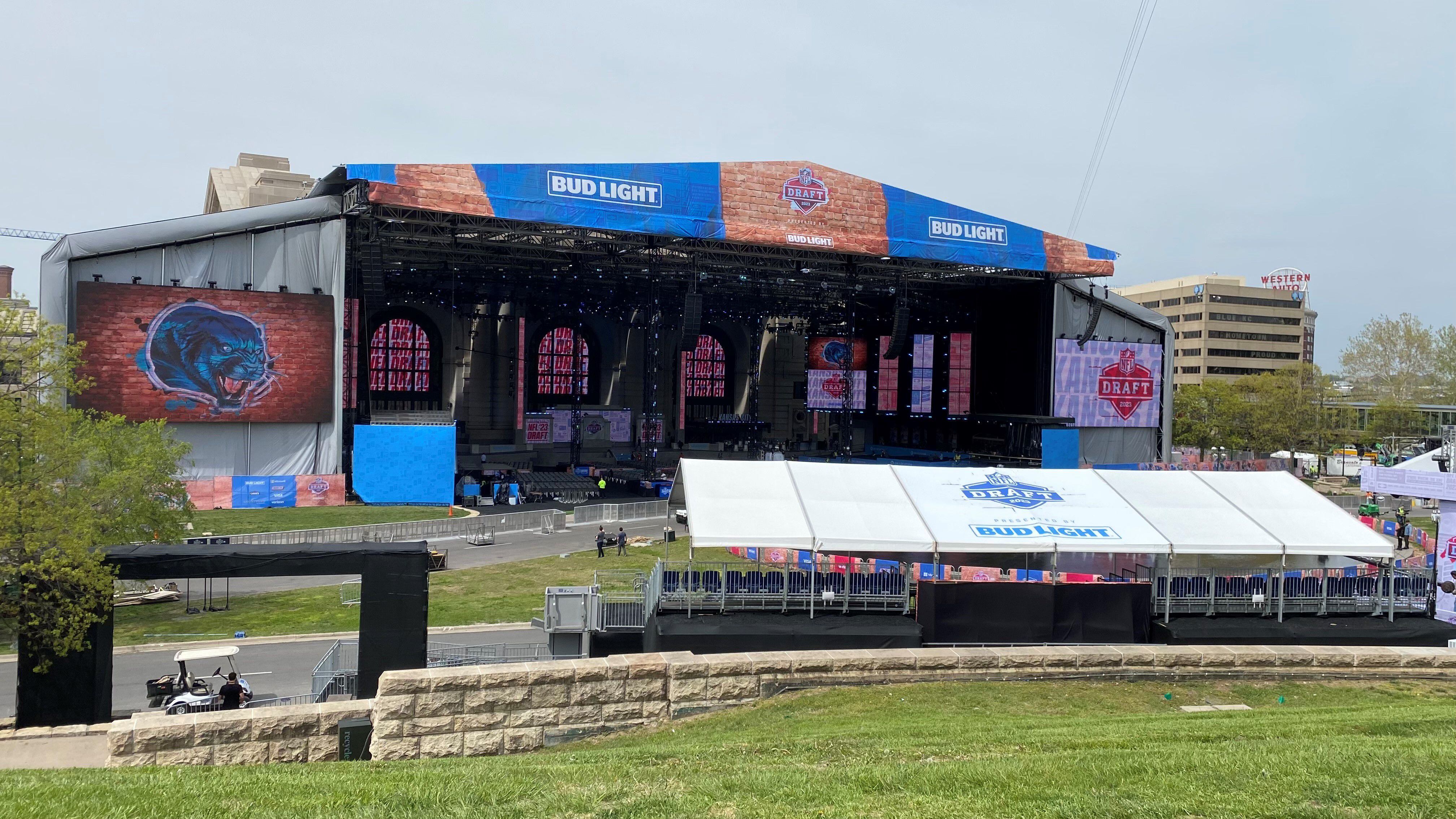 Underneath the largest NFL Draft stage at KC's Union Station - KCtoday