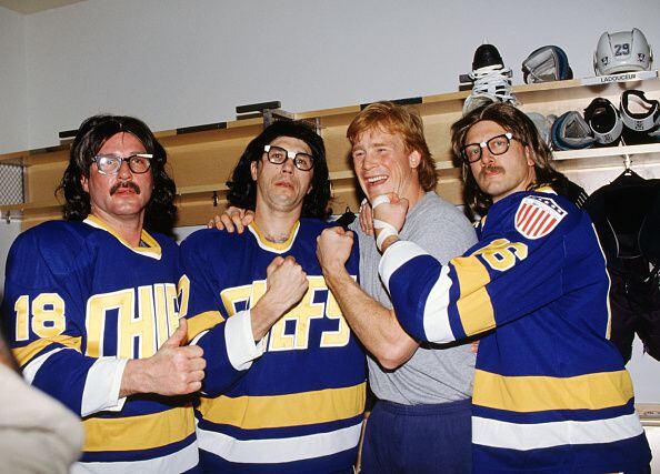 YOUI-GIFTS Hanson Brothers Charlestown Chiefs 16 Jack 17 Steve 18 Jeff Slap  Shot Movie Ice Hockey Jersey 