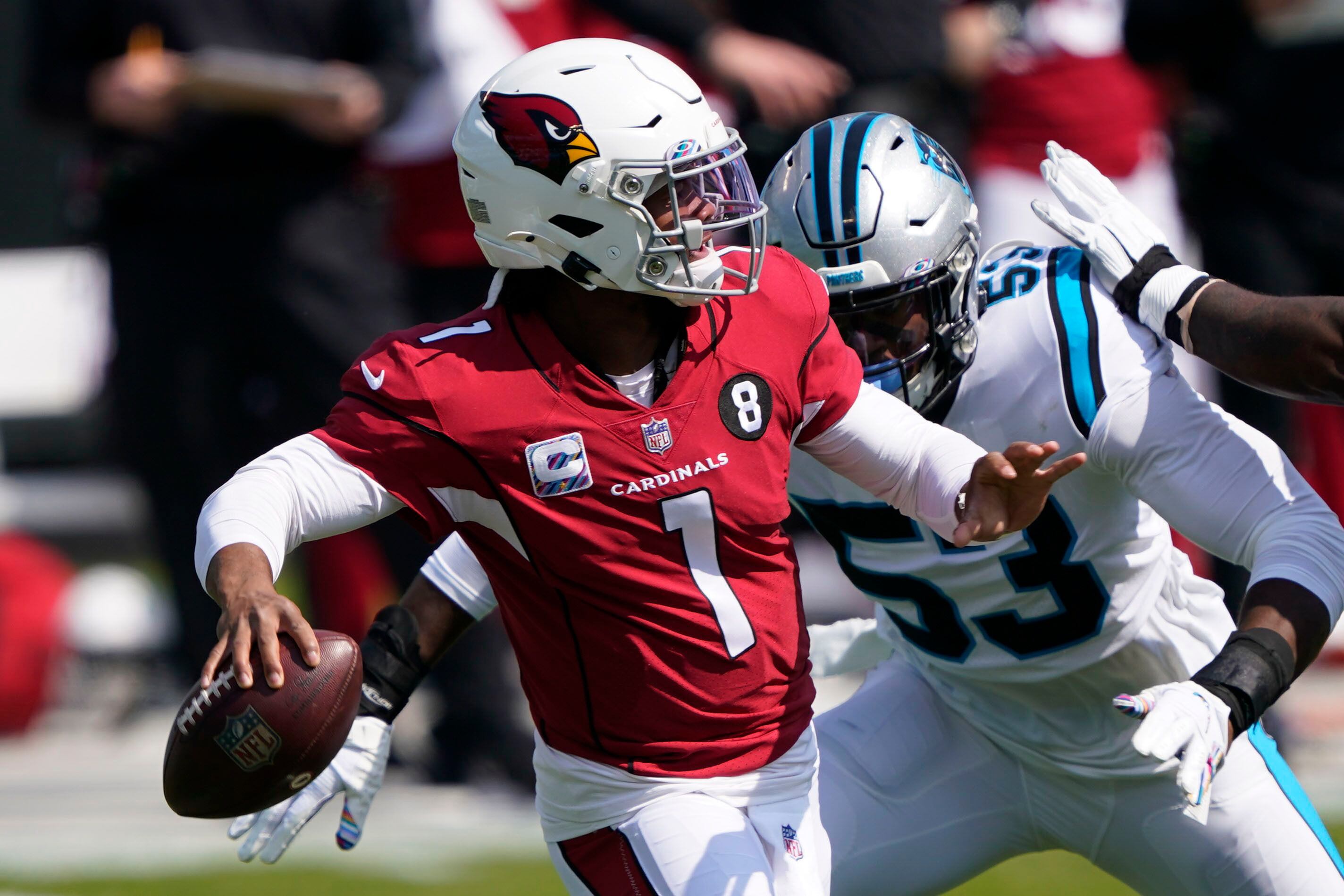 Cam Newton yells “I'M BACK” after first TD in return to Panthers 